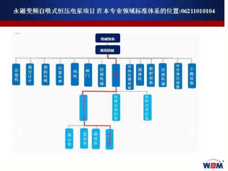 永磁變頻離心式恒壓電泵項目 在本專業(yè)領(lǐng)域標準體系的位置