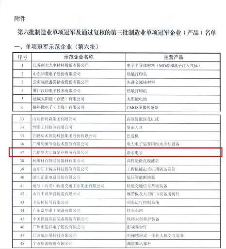 國家級！恒大江海泵業(yè)入選“制造業(yè)單項(xiàng)冠軍企業(yè)”